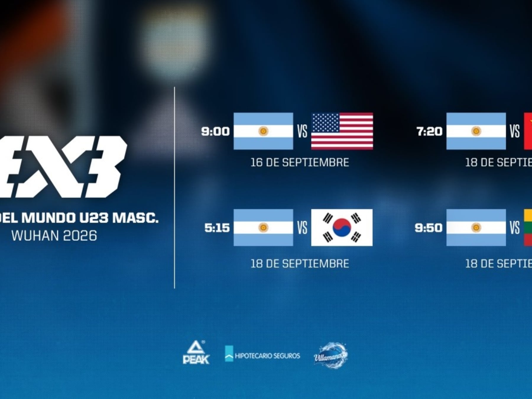 Argentina calienta motores en Wuhan: el Sub 23 de 3x3 ya tiene rivales y hora de debut